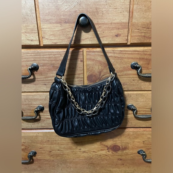 Steve Madden Black Hobo/Shoulder Bag Purse - Picture 4 of 7